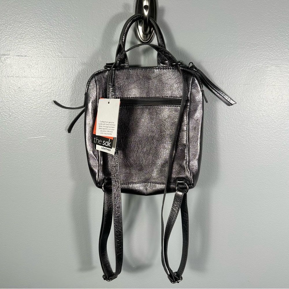 The Sak Graphite Metal Loyola Leather Convertible Purse Backpack NWT One Size - Picture 2 of 14